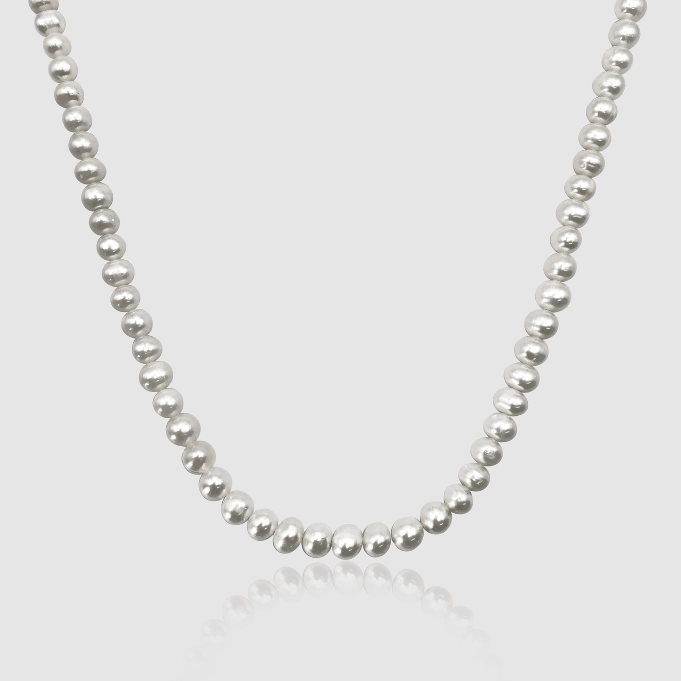 Rounded Real Pearl Necklace (Silver) CRAFTD London