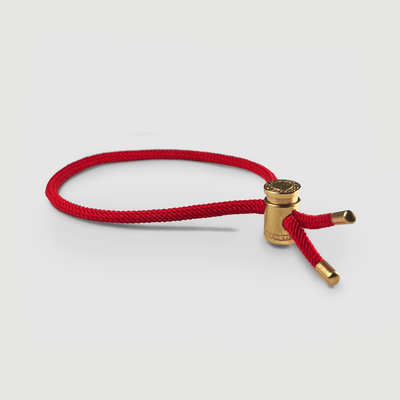 Red Cord Toggle Bracelet (Gold)