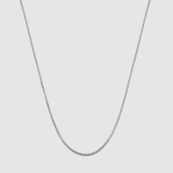Men's Round Box Chain 2mm (Silver)