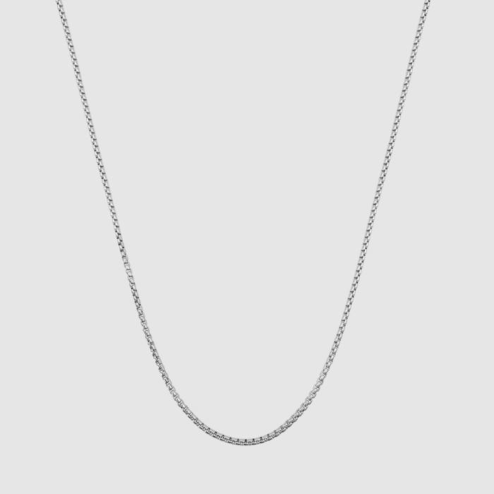 Men's Round Box Chain 2mm (Silver)