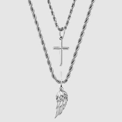 Wing x Cross Set (Silver)