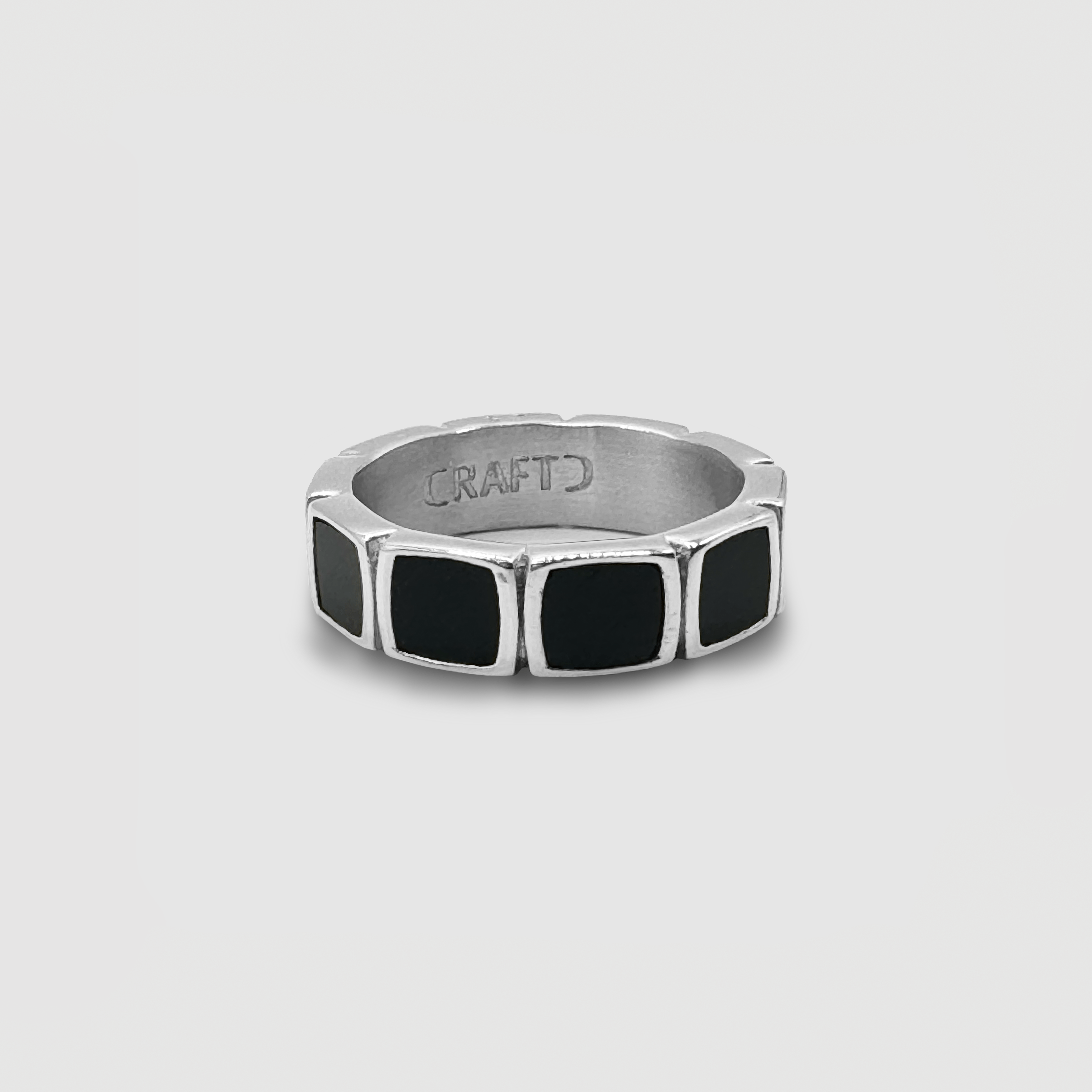 Stone Band Ring (Silver)