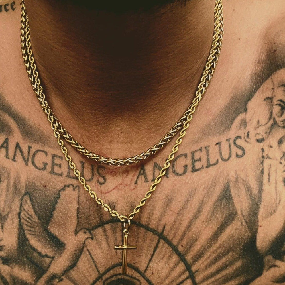 Mens Gold Cross Necklace CRAFTD London