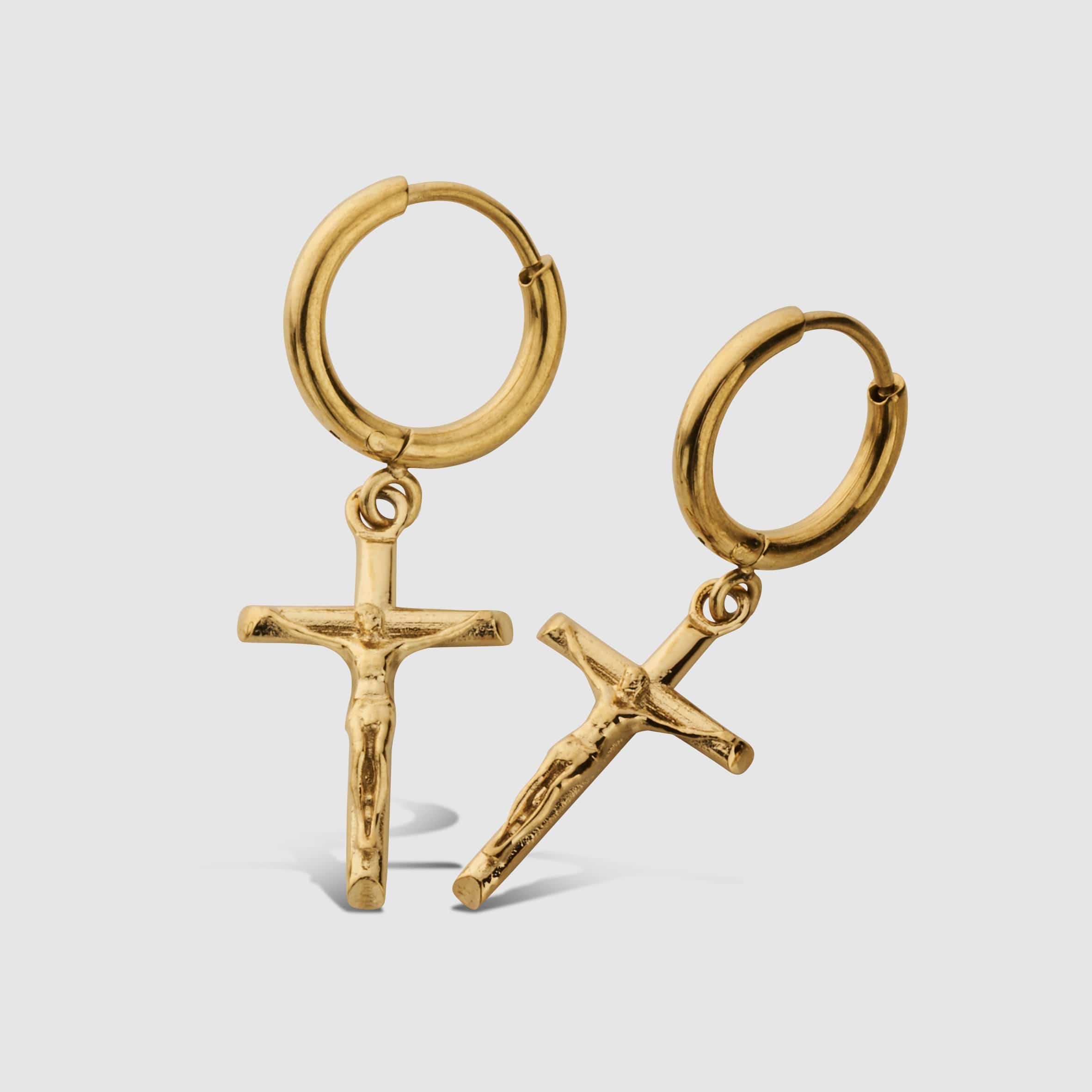 Crucifix Earring (Gold)